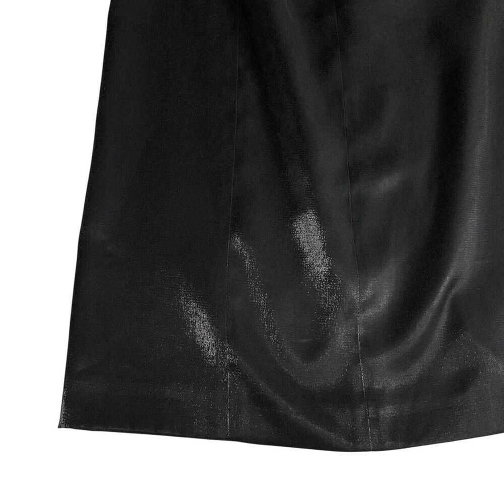 Vintage 90s Harve Benard Maxi Skirt 8 Black Shimmer Chiffon Whimsigoth Witchy - Picture 2 of 16